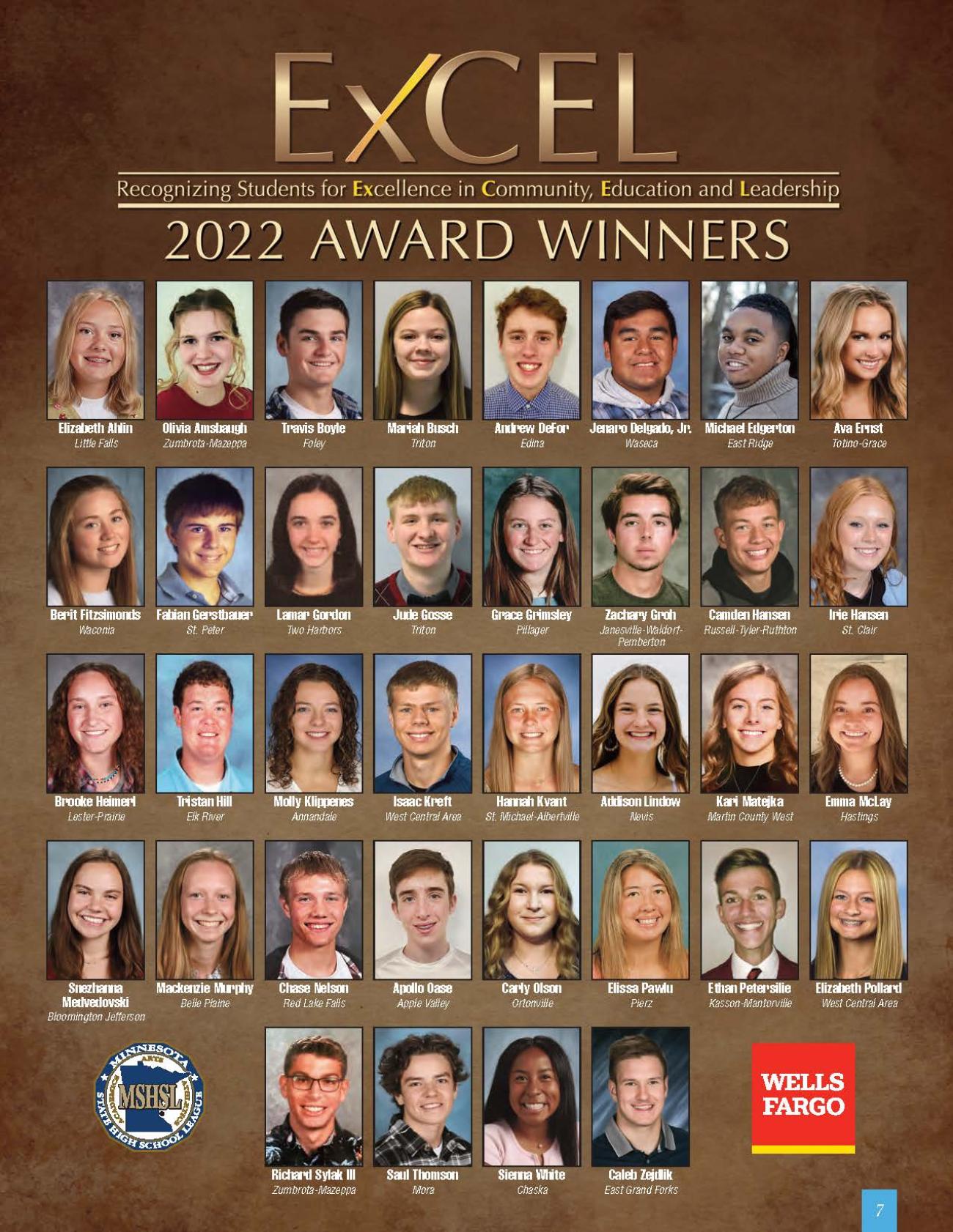 2022 ExCEL Award Recipients News MSHSL